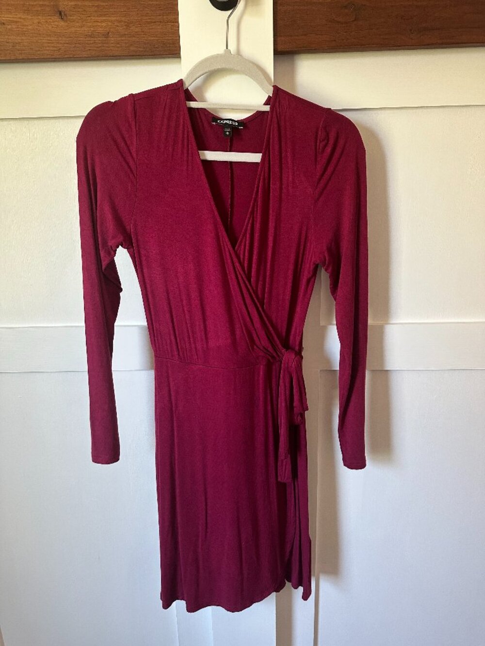 Express Burgundy Wrap Dress - XS
